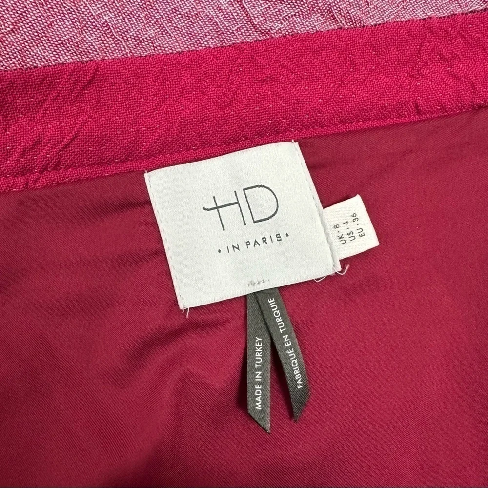 Anthropologie HD in Paris Pink Colorblock Designer Pencil Skirt, size 4